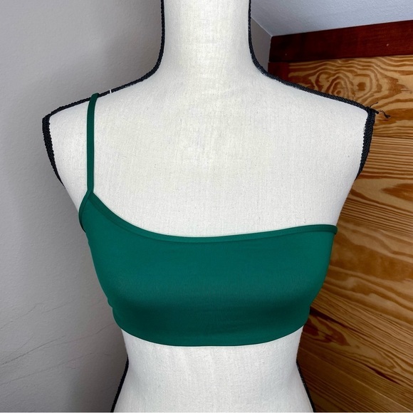 L*SPACE x Everyday Pursuits Milo One Shoulder Bikini Top in Emerald Small NWT - Picture 2 of 8